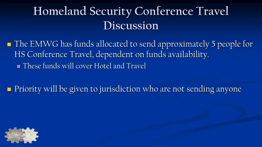 homeland security conference travel discussion