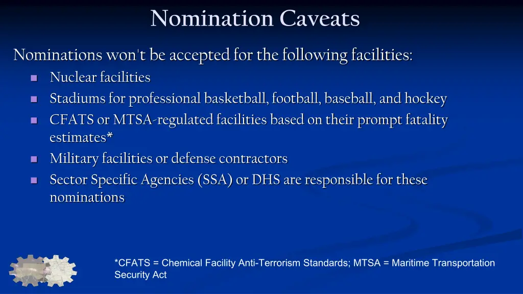 nomination caveats
