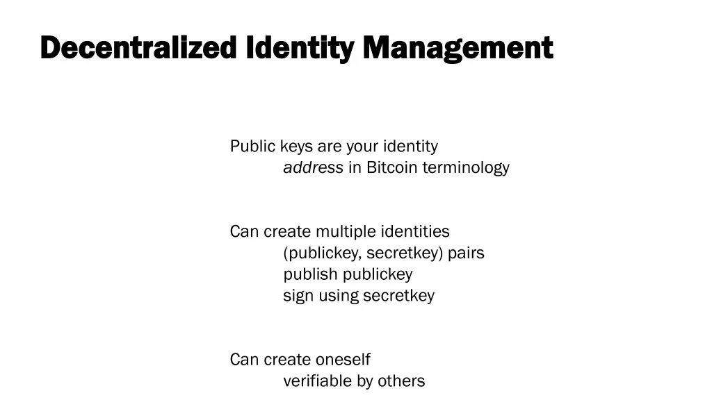 decentralized identity management decentralized