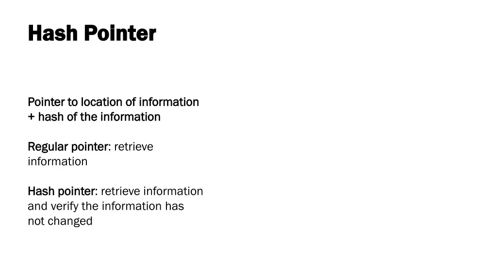 hash pointer hash pointer