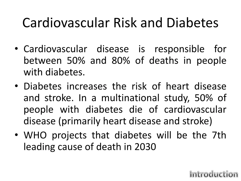 cardiovascular risk and diabetes