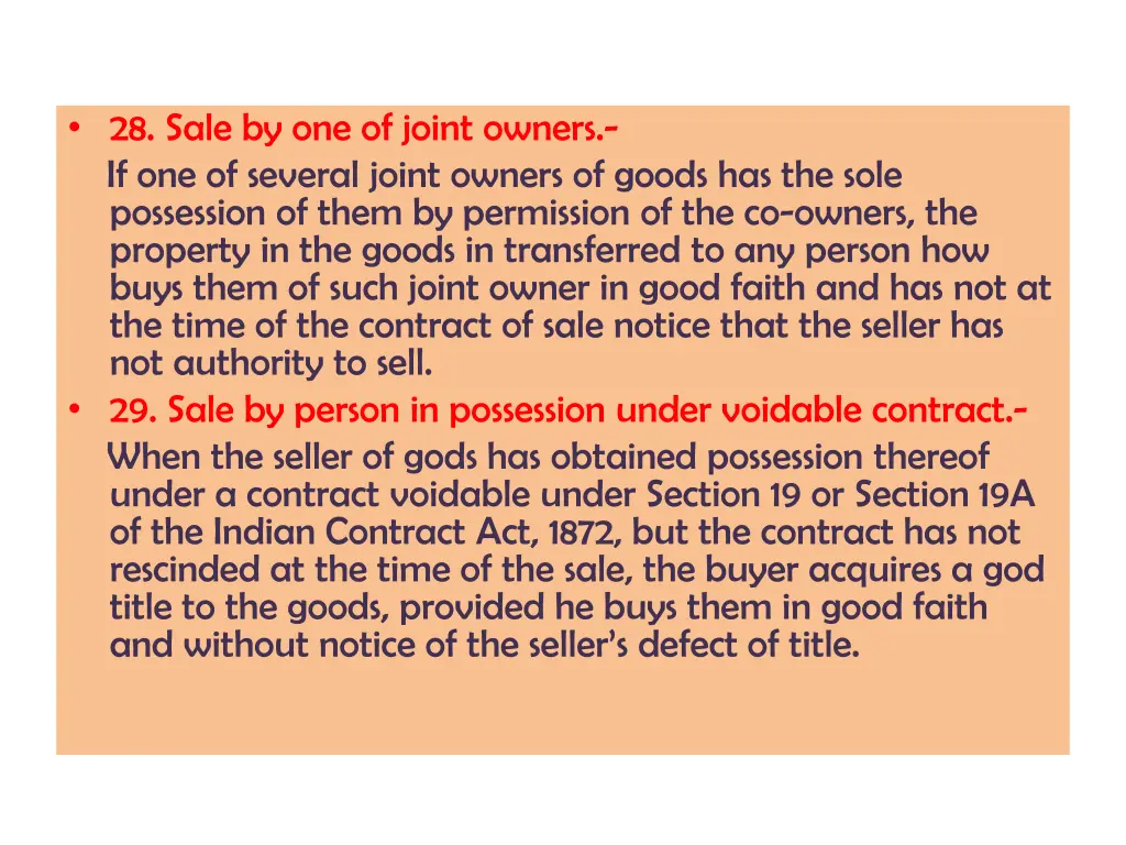 28 sale by one of joint owners if one of several