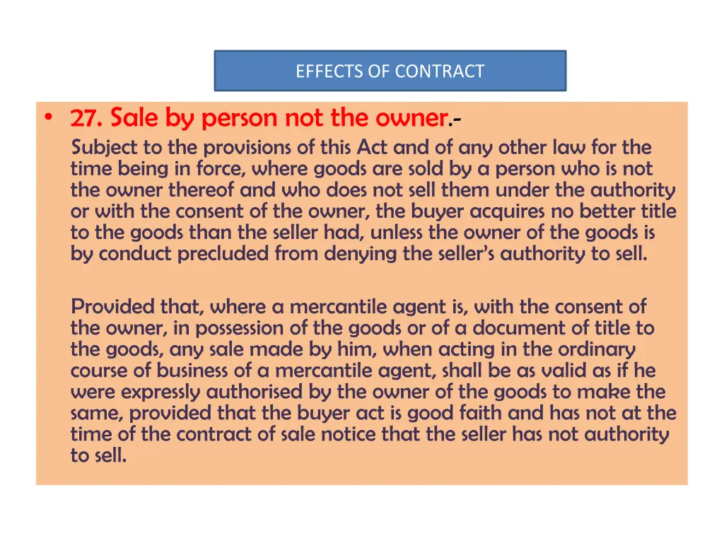 effects of contract