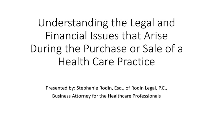 understanding the legal and financial issues that
