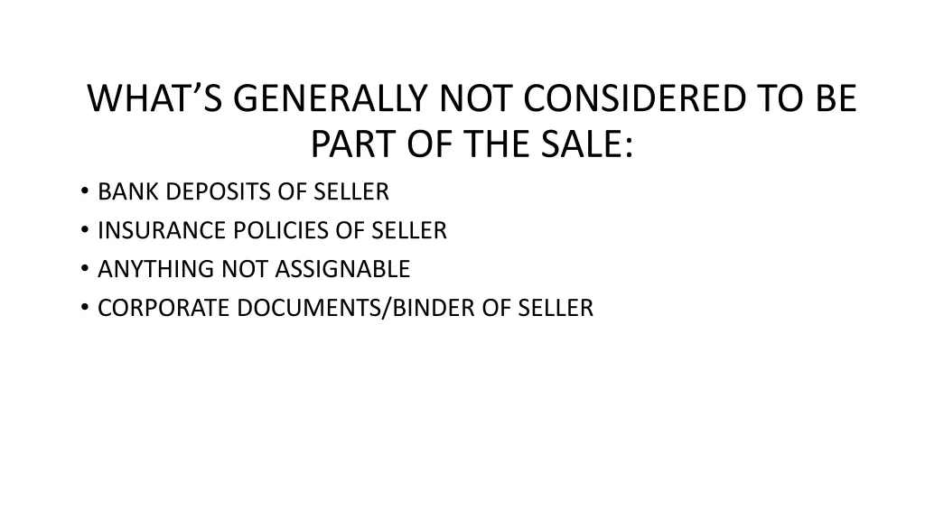 what s generally not considered to be part