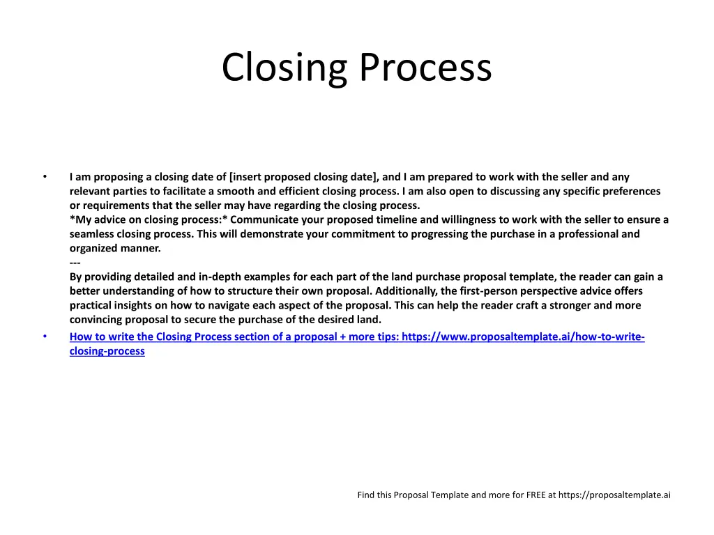 closing process