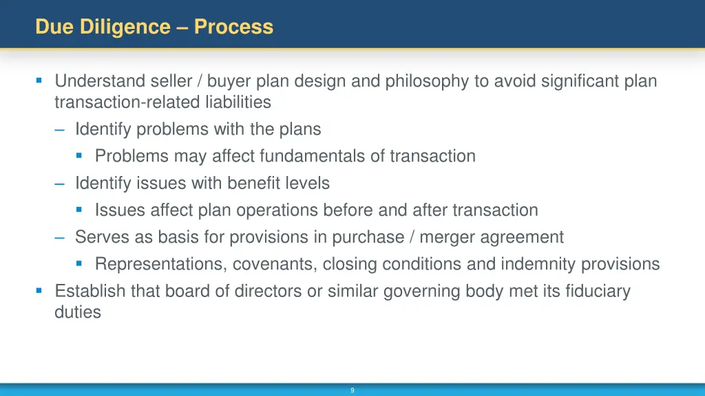 due diligence process