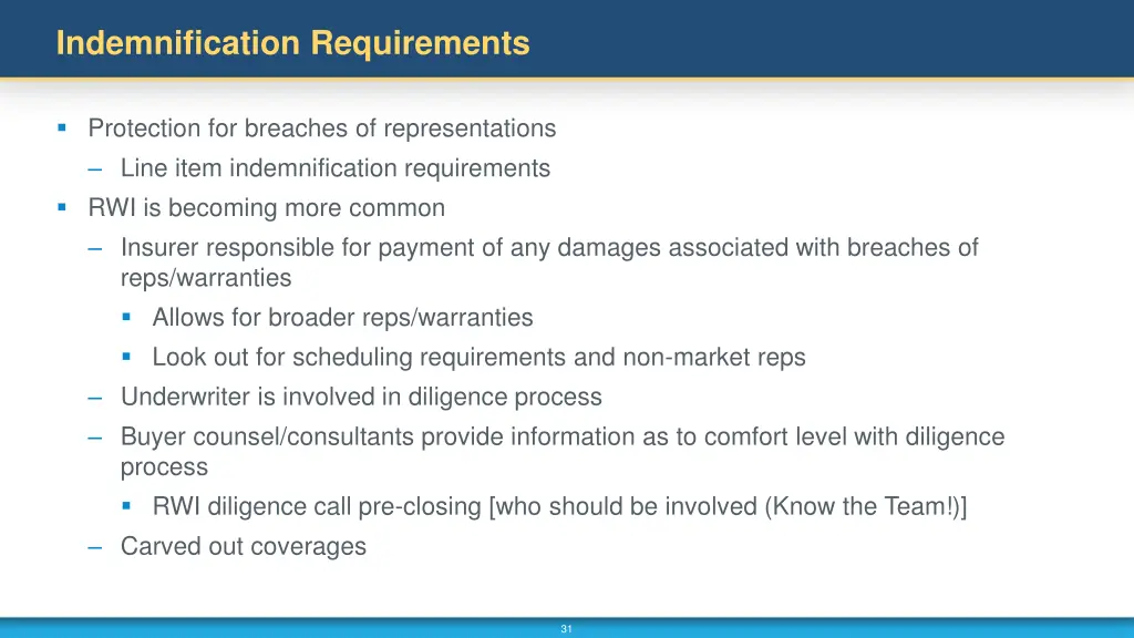 indemnification requirements