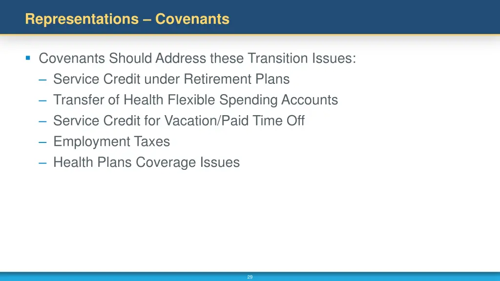 representations covenants 1