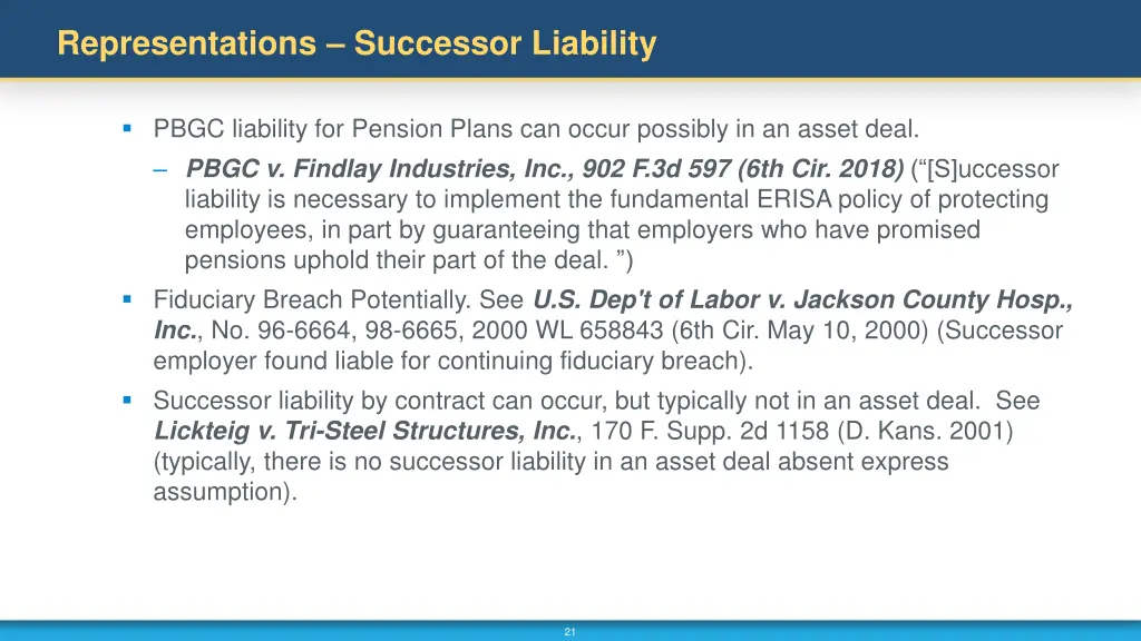 representations successor liability 1