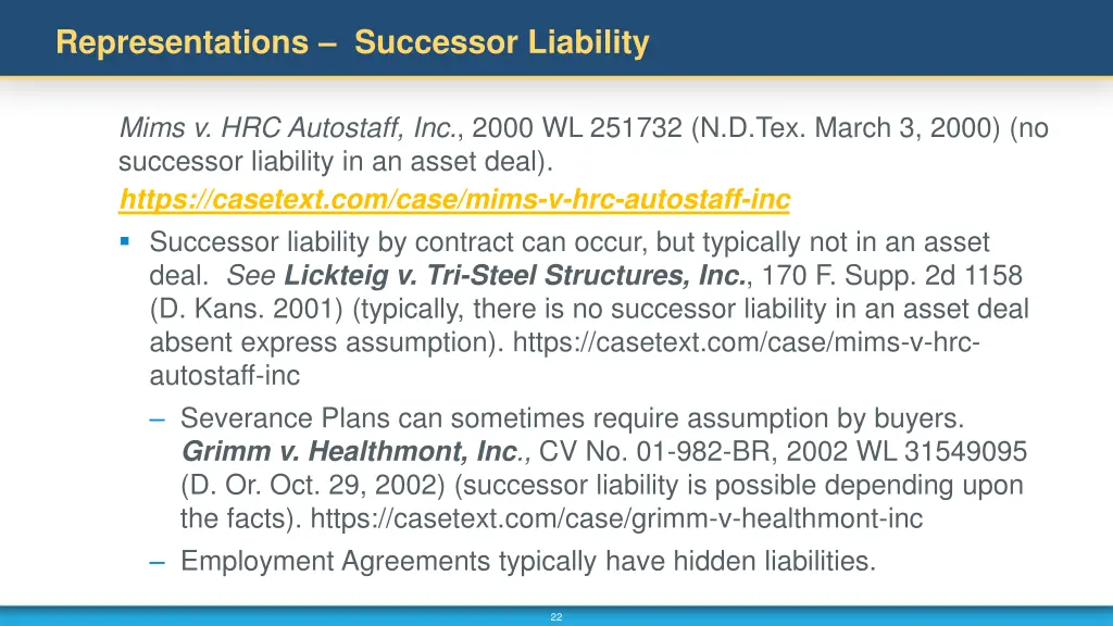 representations successor liability 2