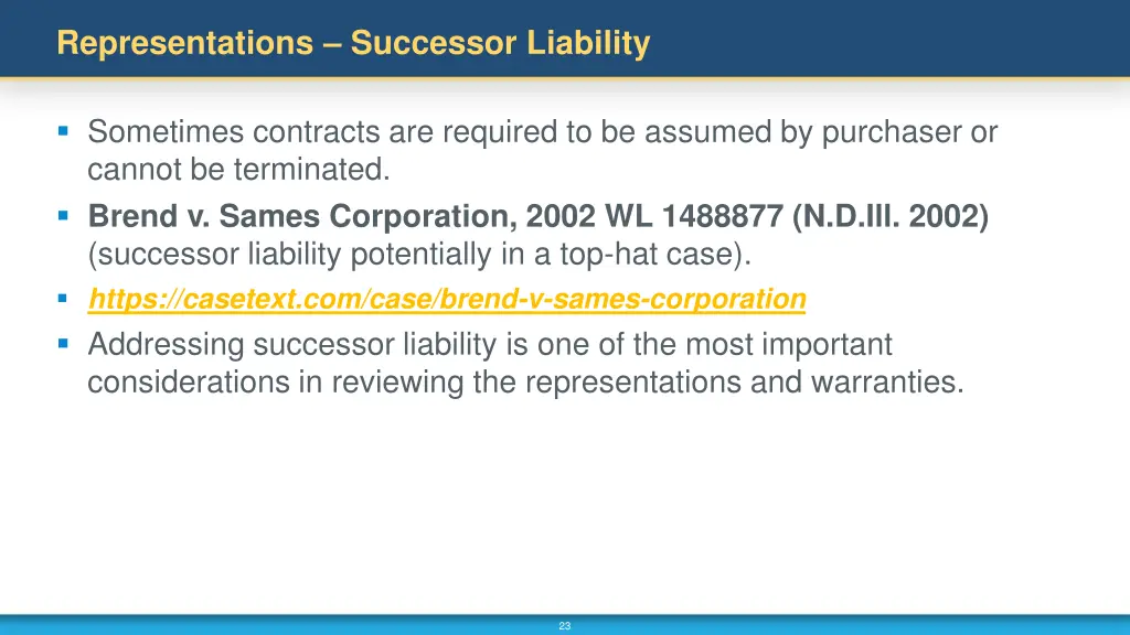 representations successor liability 3