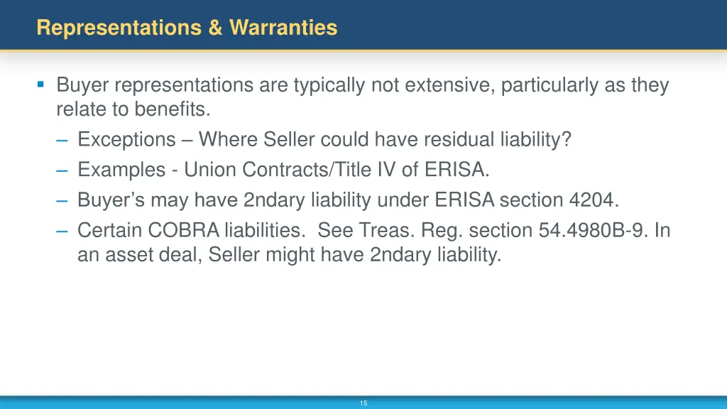 representations warranties 1
