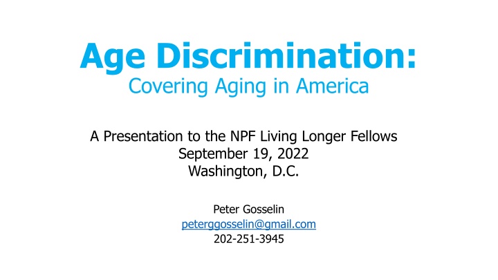 age discrimination covering aging in america
