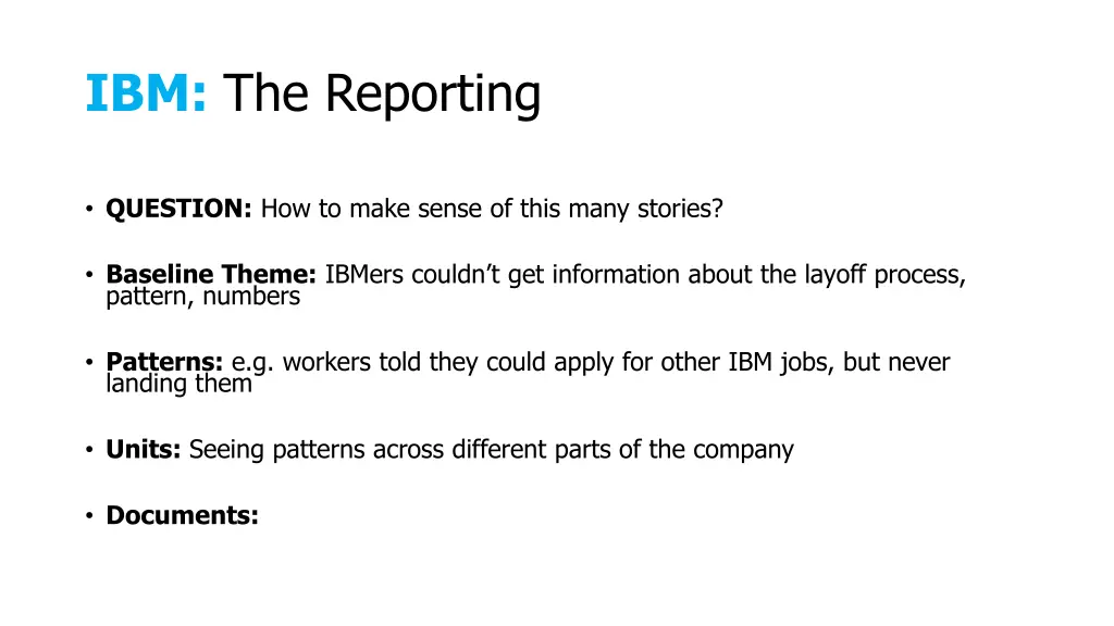 ibm the reporting