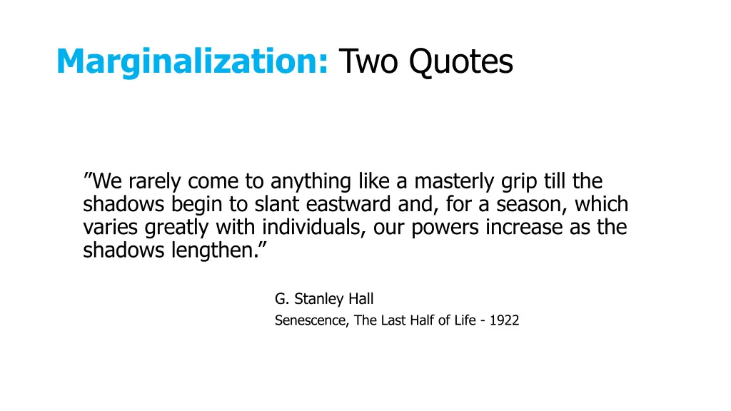 marginalization two quotes 1