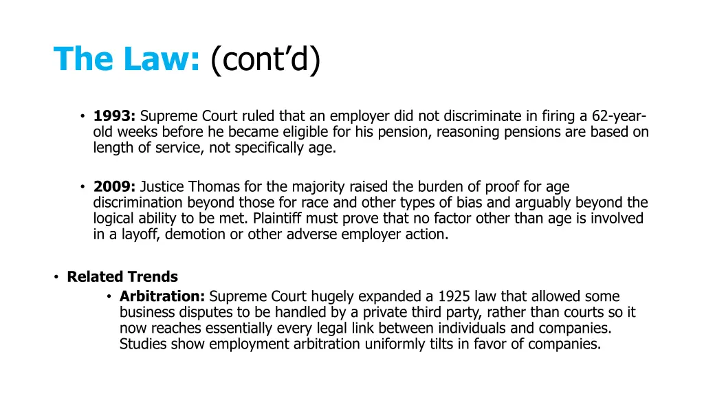 the law cont d