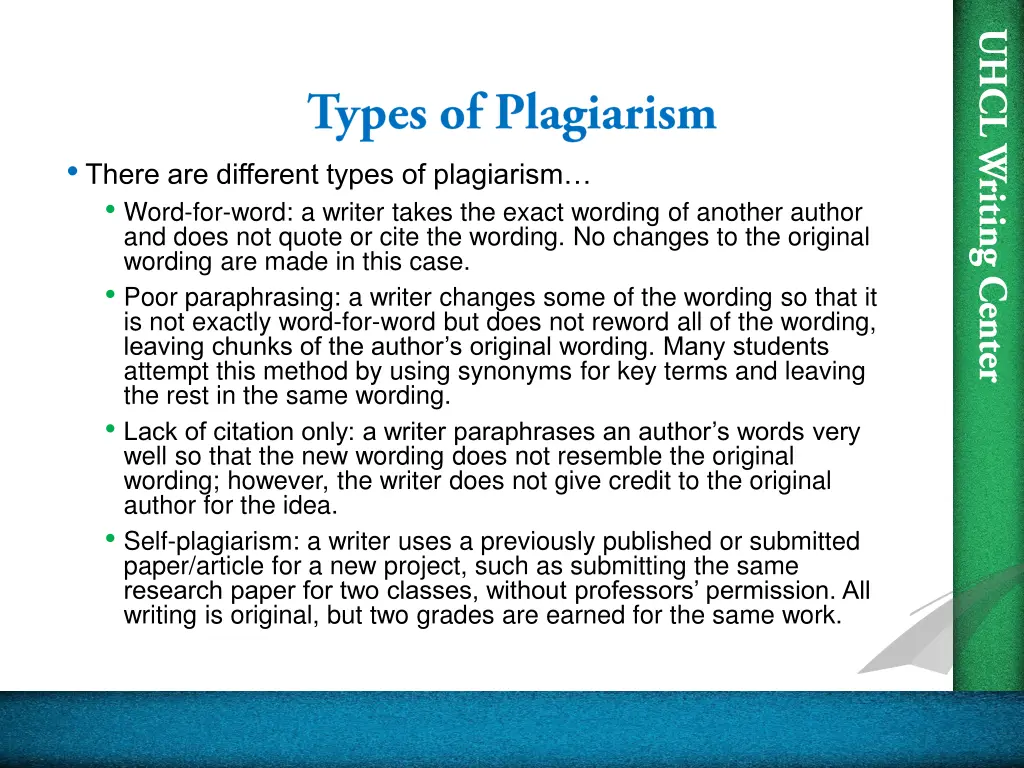 there are different types of plagiarism word