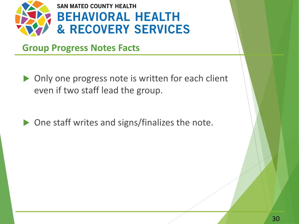 group progress notes facts