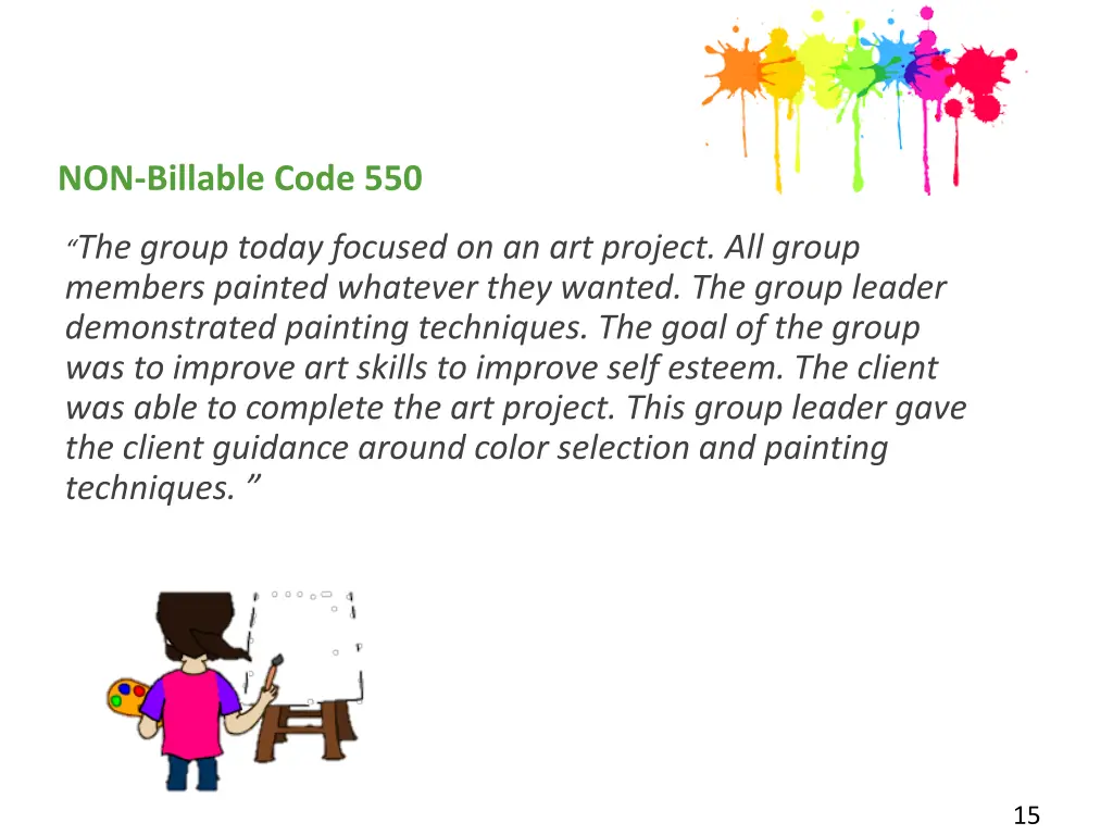 non billable code 550