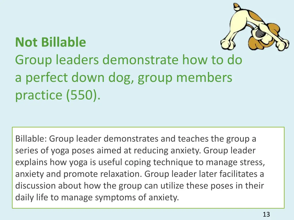 not billable group leaders demonstrate