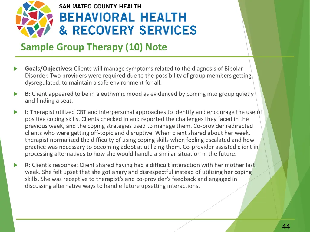sample group therapy 10 note