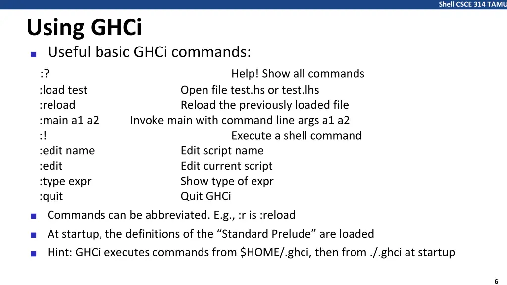 shell csce 314 tamu 5