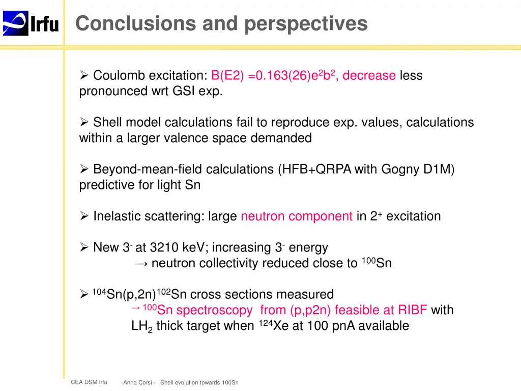 conclusions and perspectives