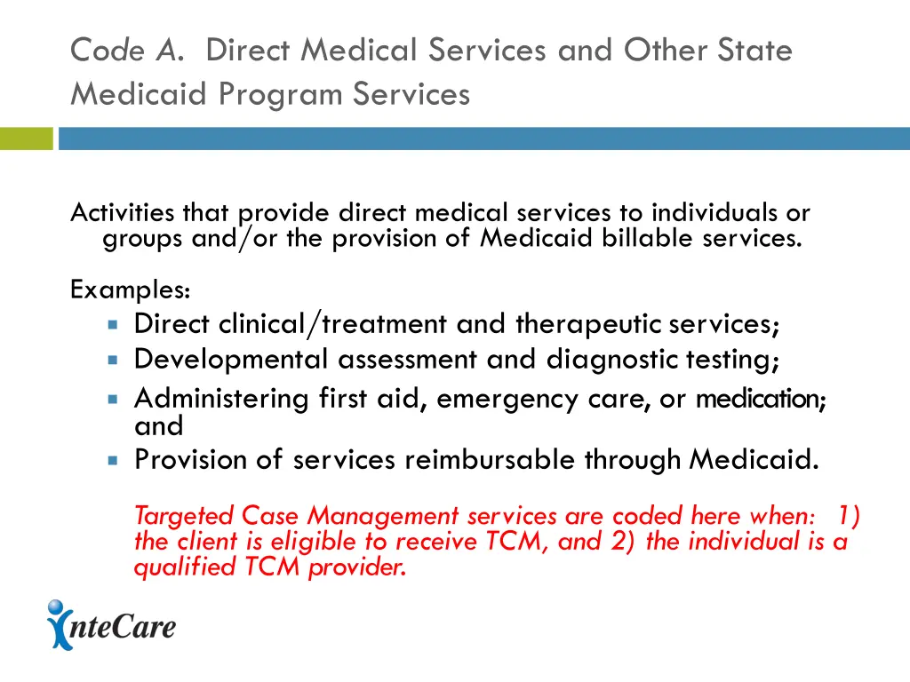 code a direct medical services and other state