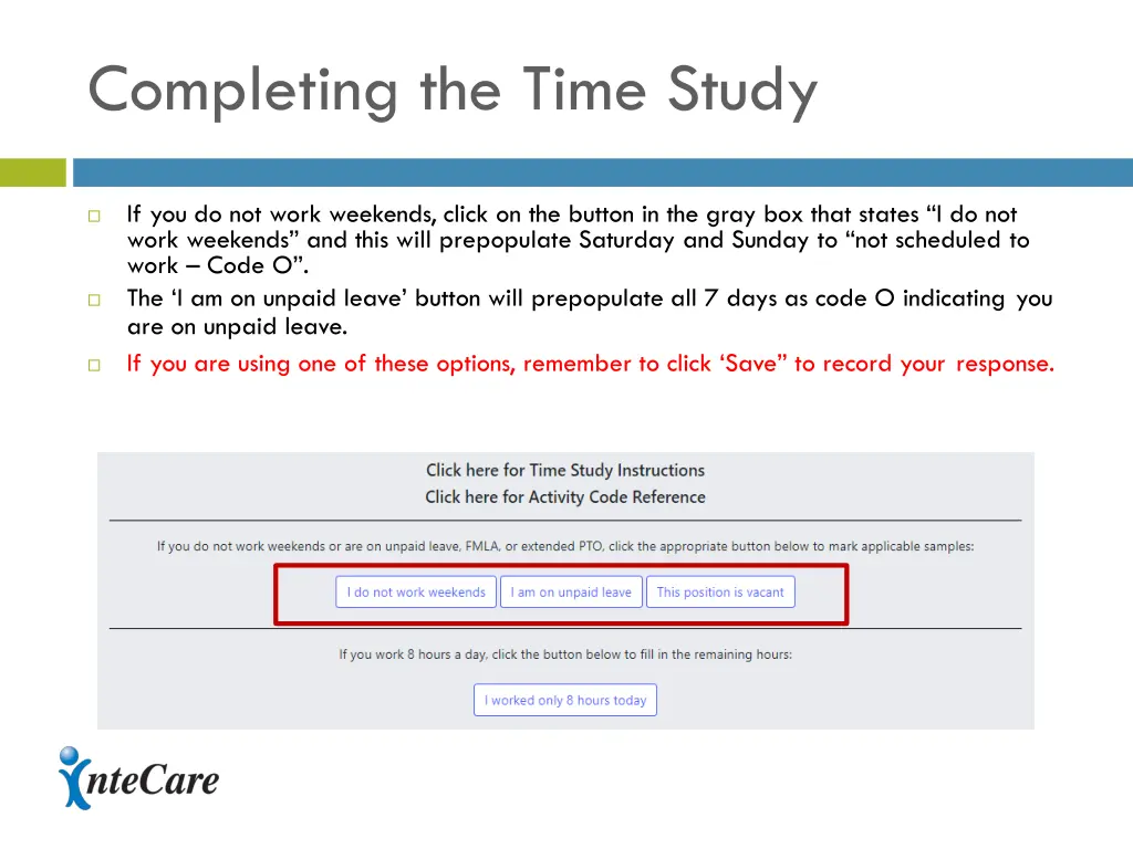 completing the time study 1