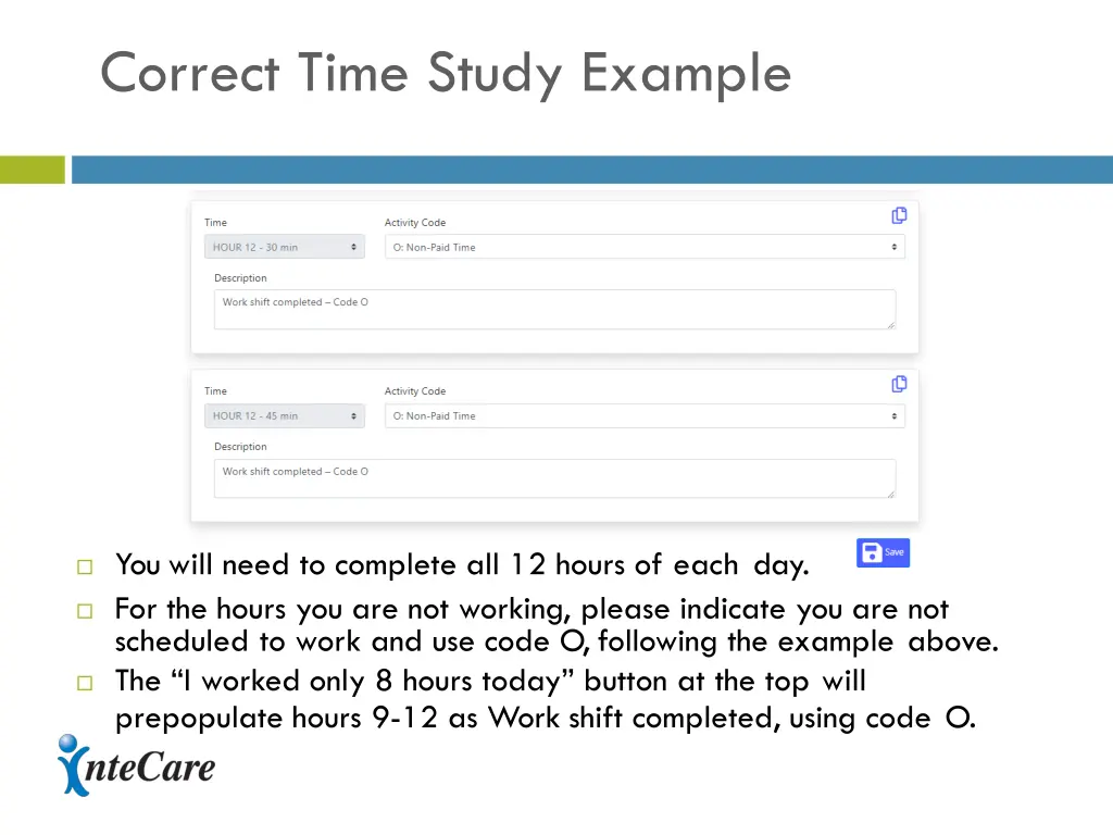 correct time study example 2