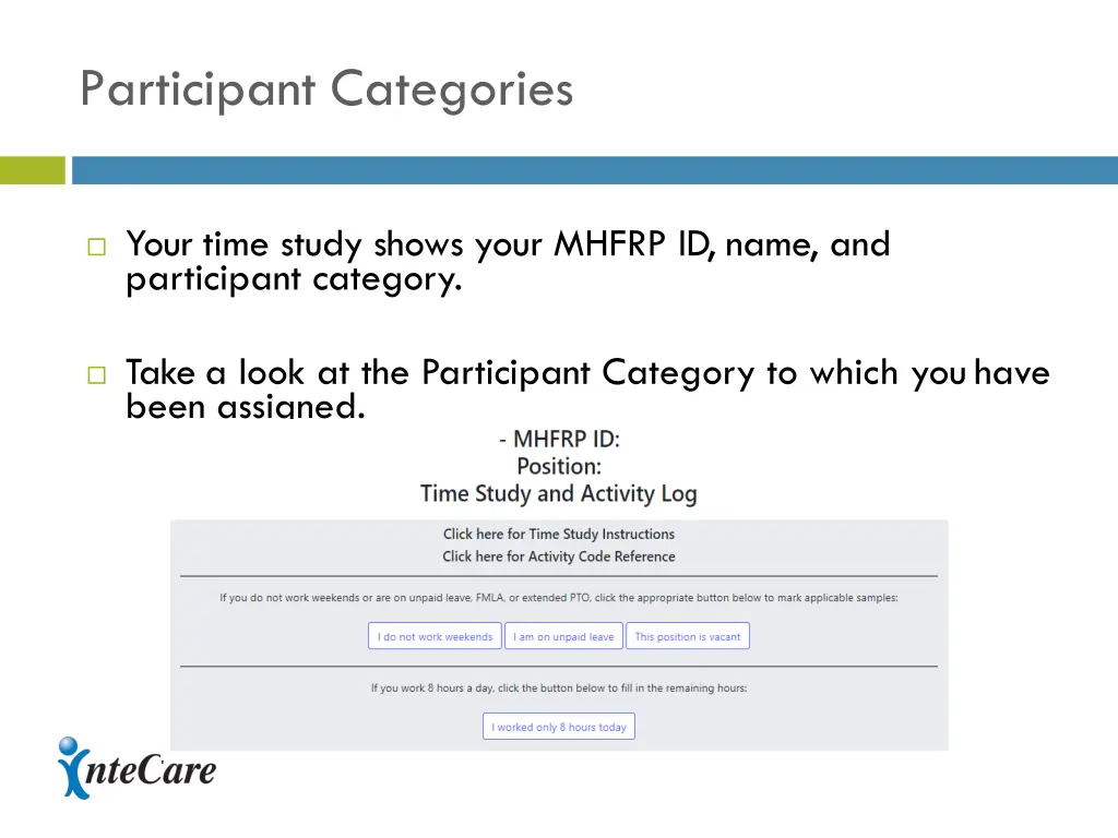 participant categories