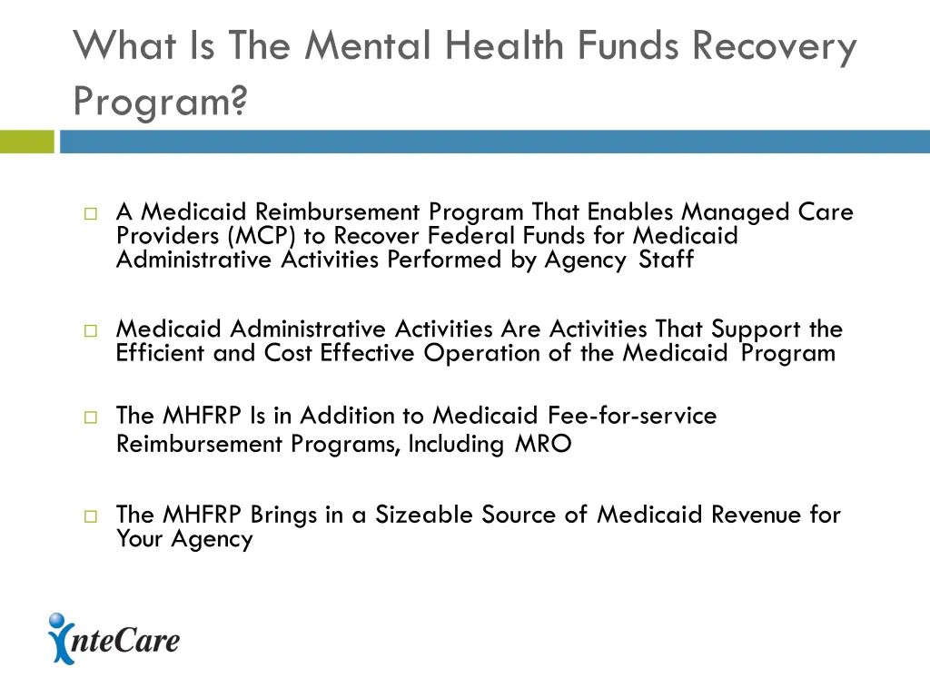 what is the mental health funds recovery program