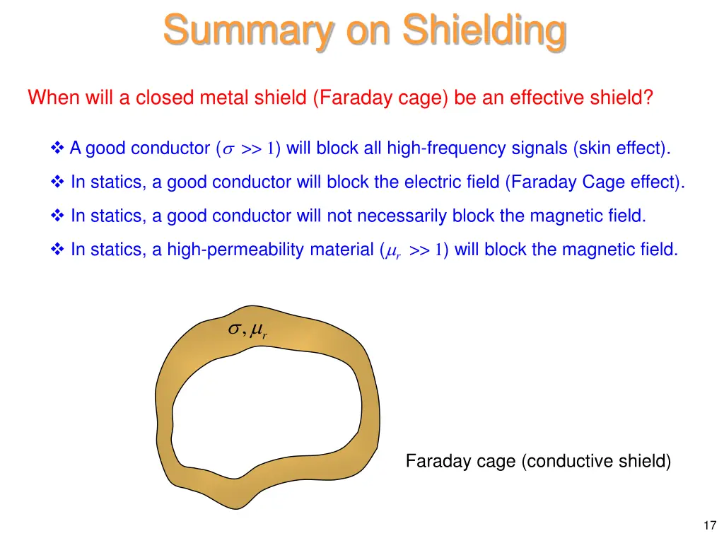 summary on shielding