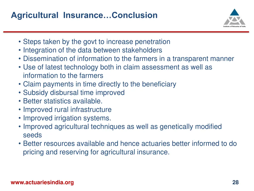 agricultural insurance conclusion
