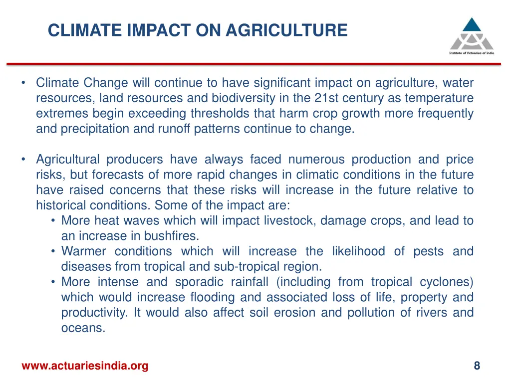 climate impact on agriculture