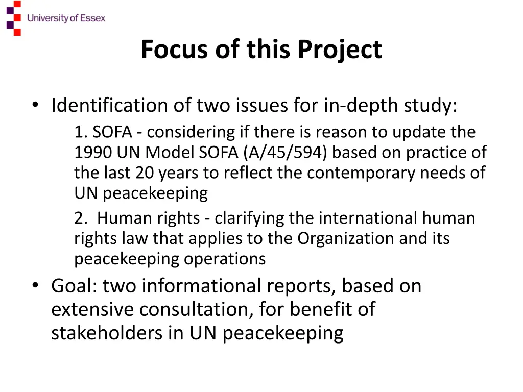 focus of this project