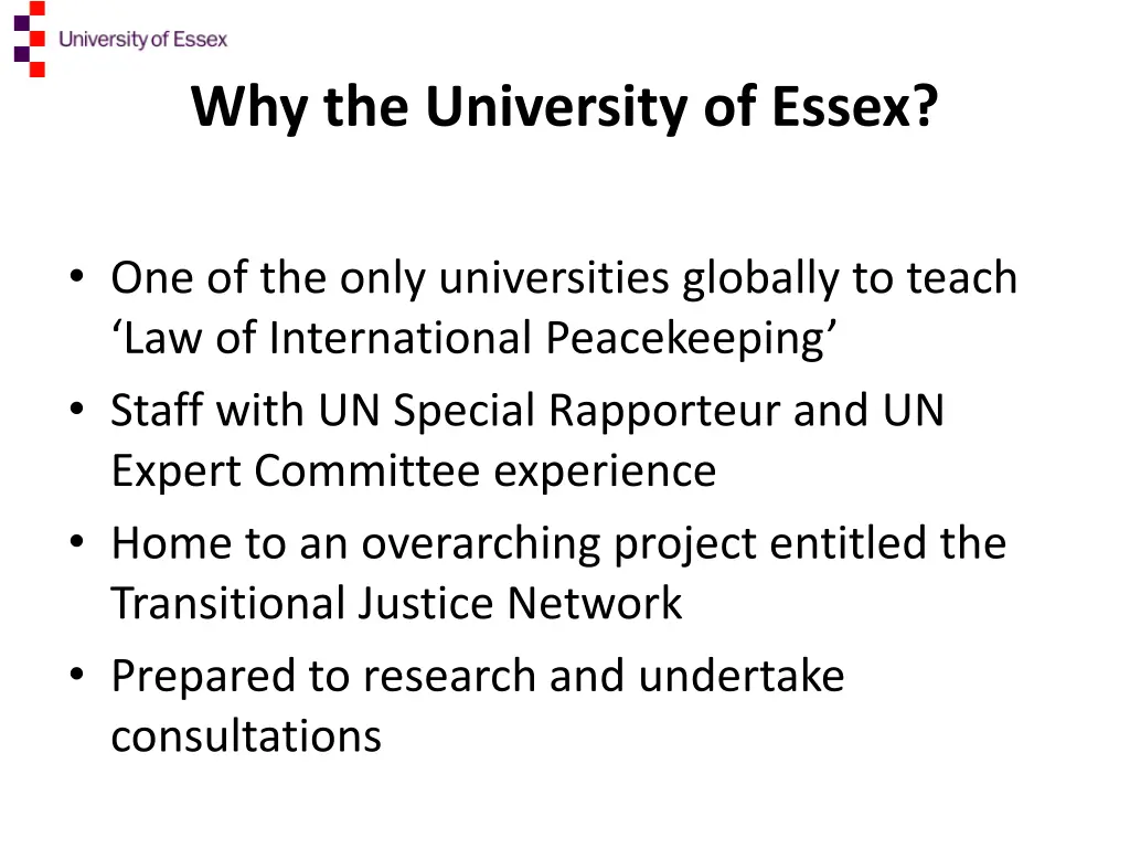 why the university of essex