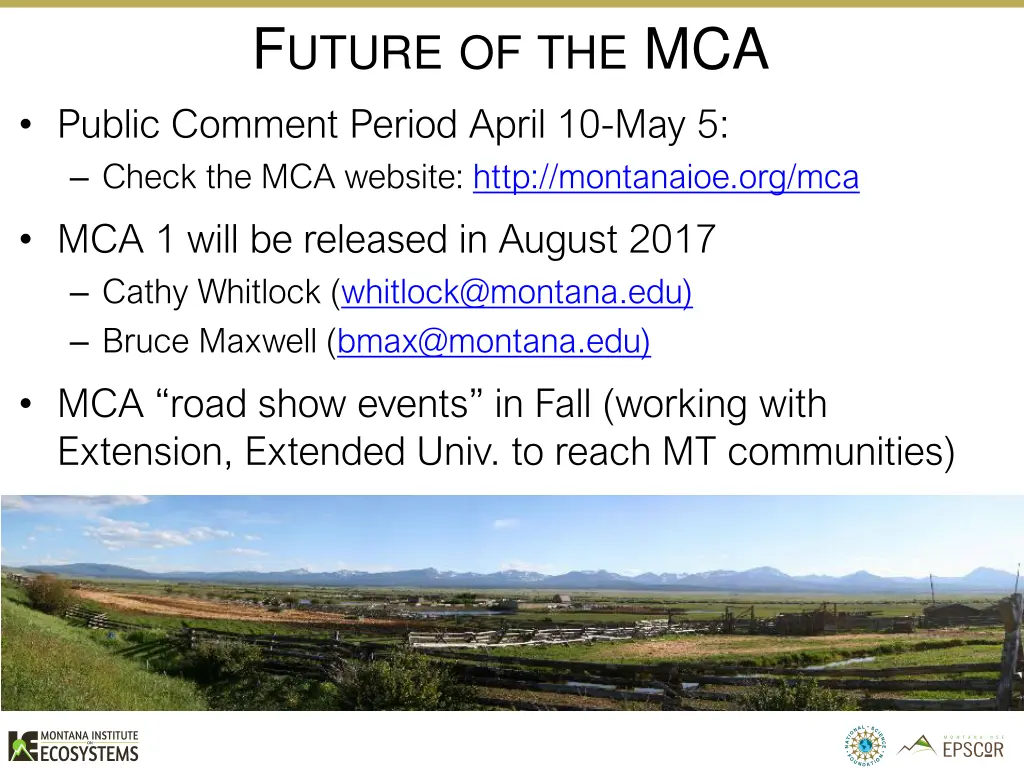 f uture of the mca public comment period april