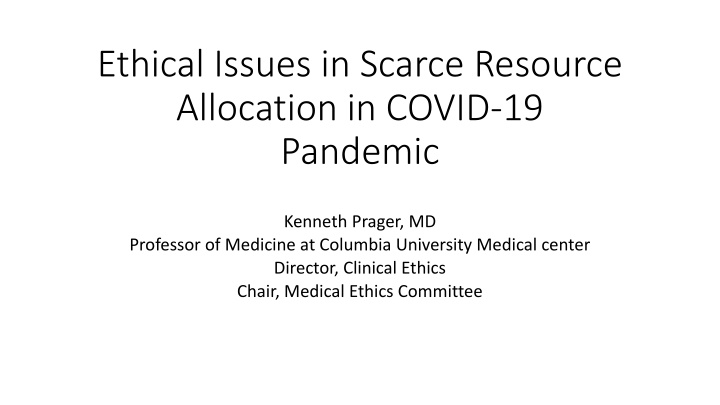 ethical issues in scarce resource allocation