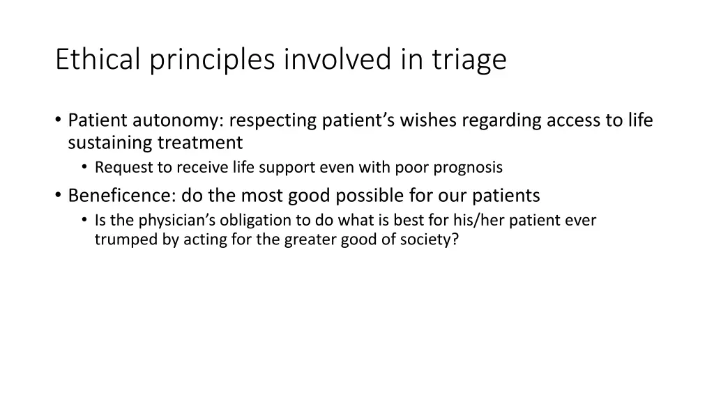 ethical principles involved in triage