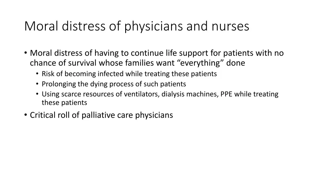 moral distress of physicians and nurses