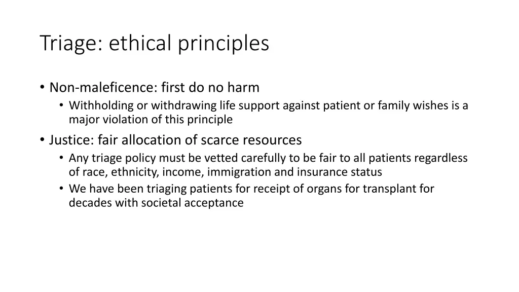 triage ethical principles