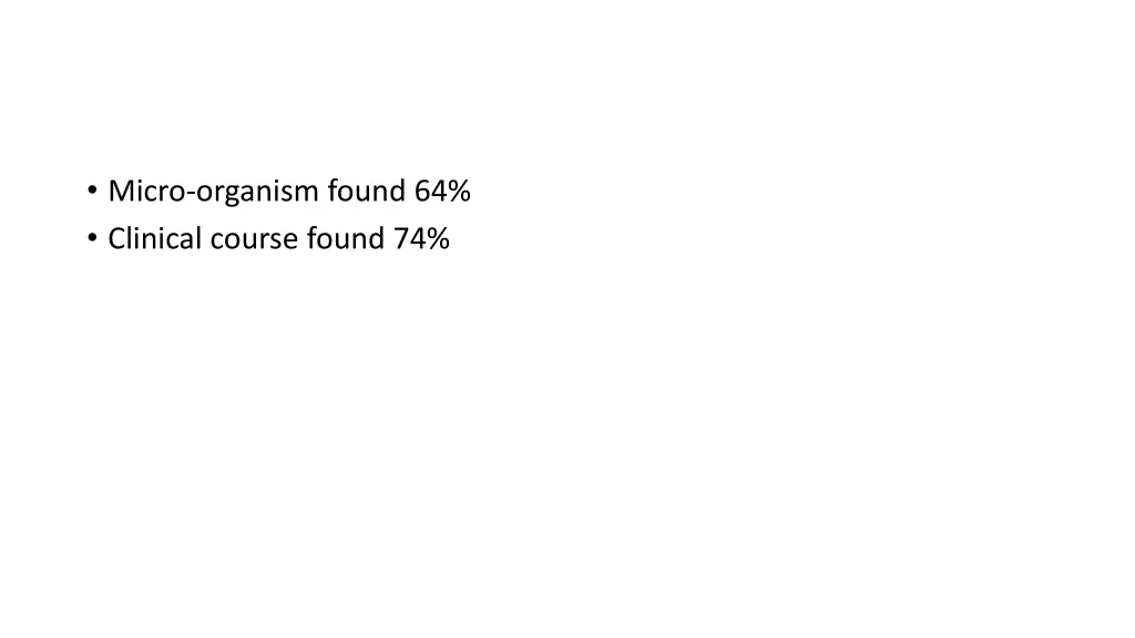 micro organism found 64 clinical course found 74