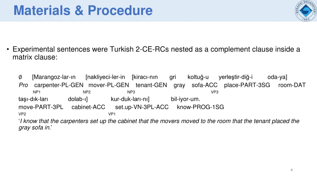 materials procedure
