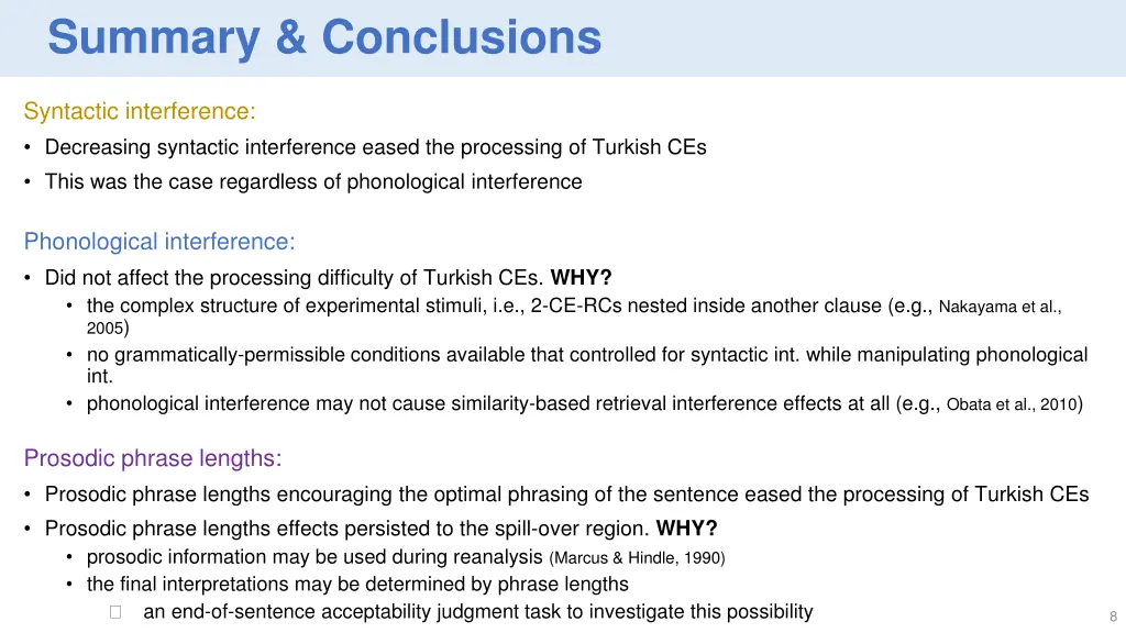 summary conclusions