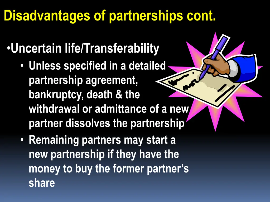 disadvantages of partnerships cont