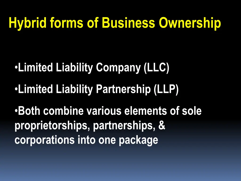 hybrid forms of business ownership
