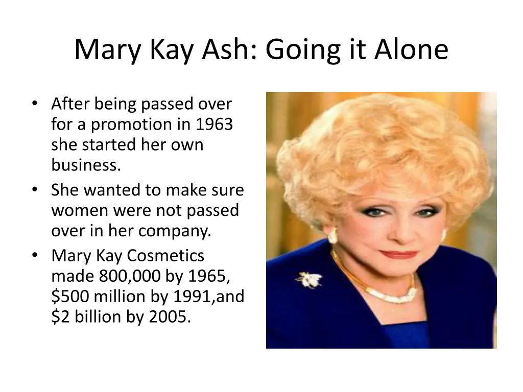 mary kay ash going it alone