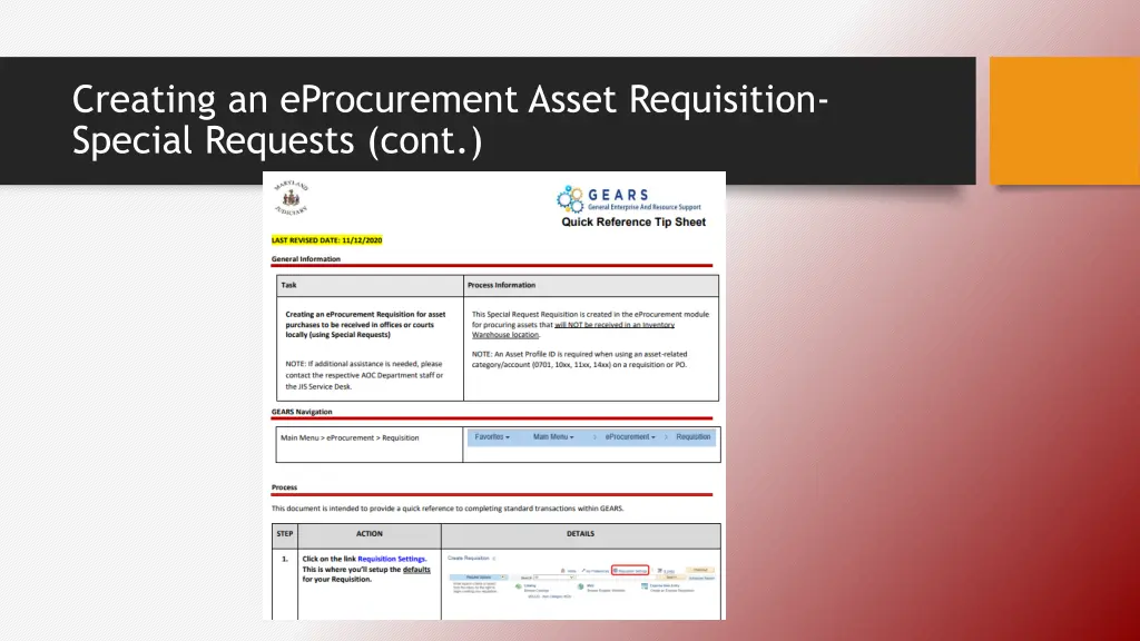 creating an eprocurement asset requisition 3
